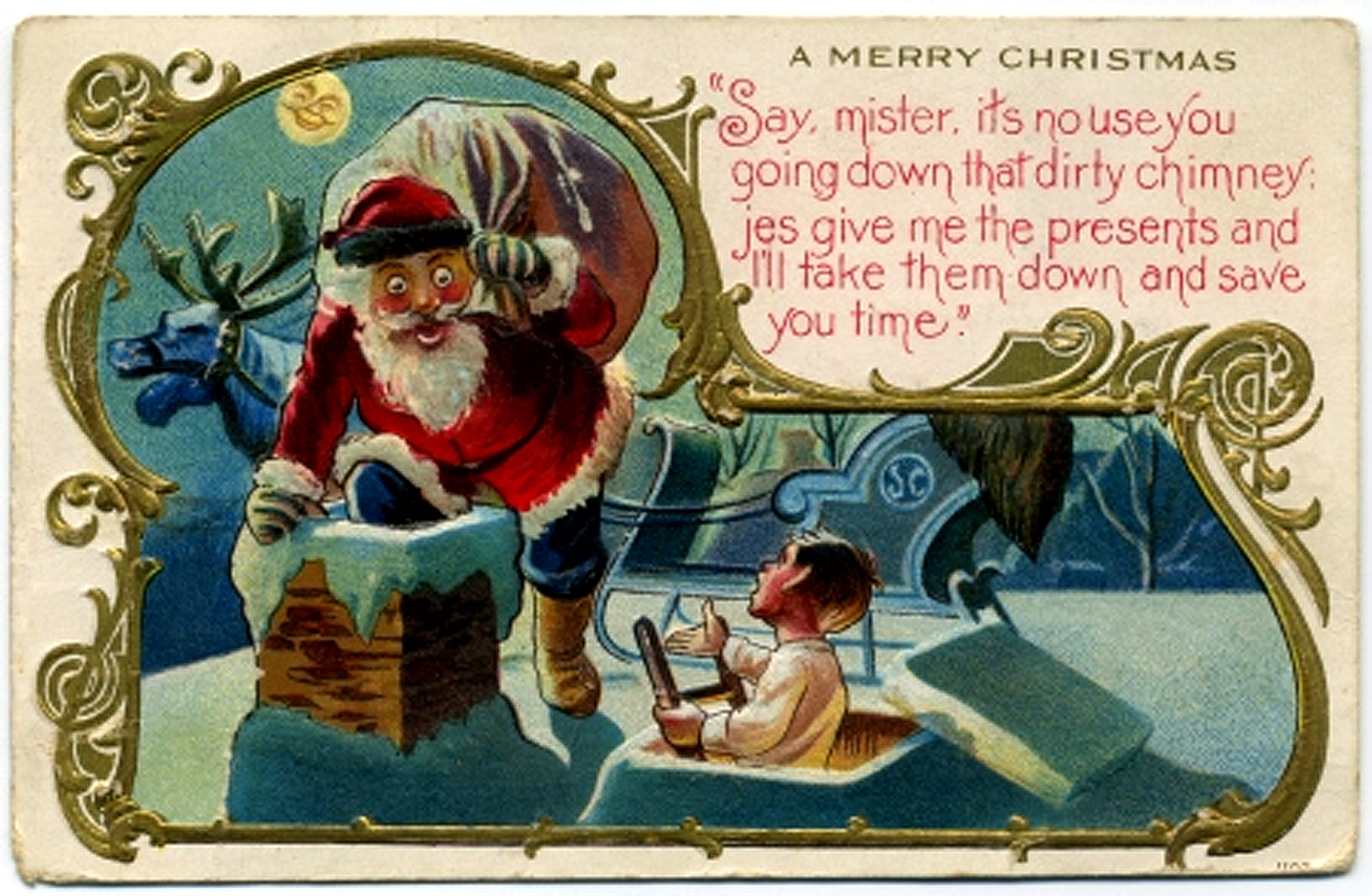 Funny Christmas Cards: Vintage Printable Xmas Greetings