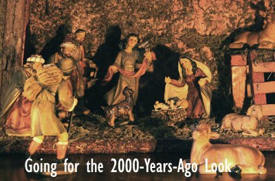 Dress up party theme from 2000 years ago. Picture of cryb scene in Bethlehem.