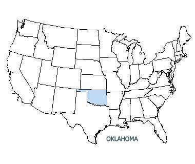 USA map with Oklahoma highlighted