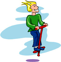 Unusual gifts for him: Picture of a guy on a pogo stick