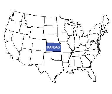 USA map with Kansas highlighted