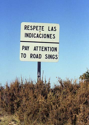 Funny signs and funny road signs: Respete las indicaciones. Pay Attention to Road Signs!